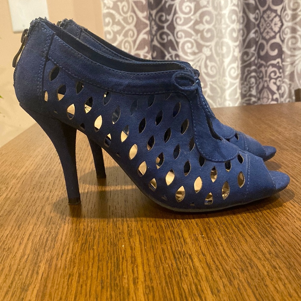 Cato booties. Blue suede. Size 7.5
